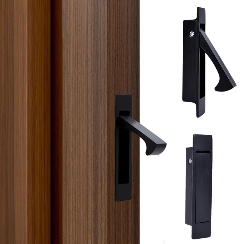Dontay Pocket Door Handles Edge Pull, Professional Stainless Steel 304, Flush Mount Doors Pull for Pocket Sliding Door (Matte Black, 2) Matte Black
