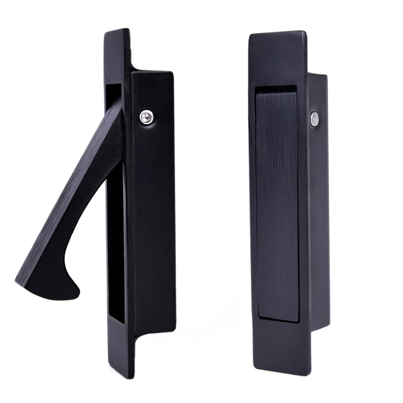 Dontay Pocket Door Pull Handle, Edge Pull, Professional Stainless Steel 304, Flush Mount Door Pull for Pocket Sliding Door (Matte Black, 1) Matte Black