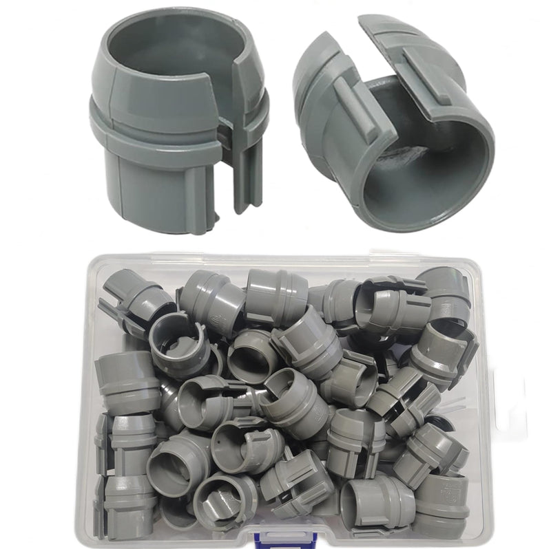50pcs 1/2 Inch Non-Metallic Cable Connector - Snap Style Installation - Labor Saving, for Confined Areas - Single Cable 14/2-10/3 - Two Cables 14/2, 12/2, 14/3AWG(Gray)