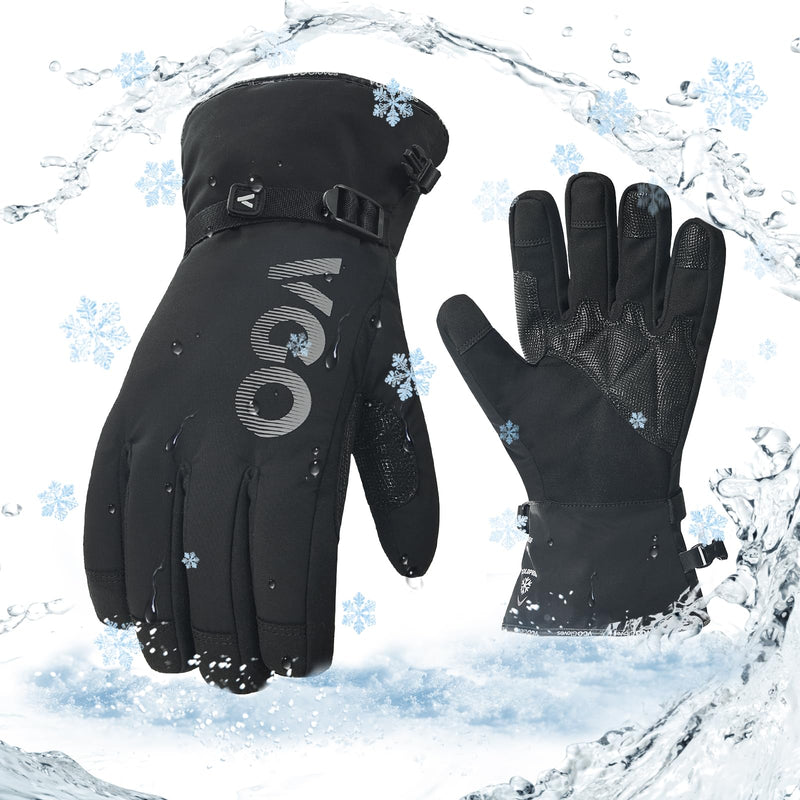 Vgo... -20/-4F Winter Work Gloves - Waterproof Insulated Gloves (1 Pair, L, Black, SL7761FLWP) Large(1 Pair) Black-synthetic Leather