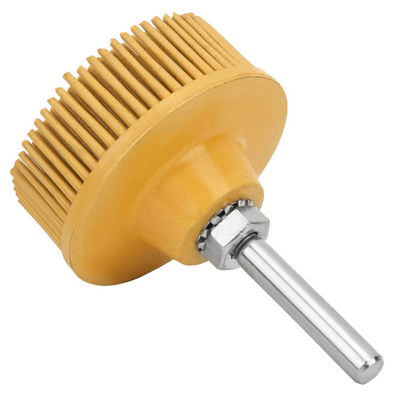 Bristle Disc Brush, 2 Inch Polishing Brush Durable Emery Rubber Bristle Discs for Metal Fine Finishing and Burr Removal Abrasive Tool(Yellow 80#)