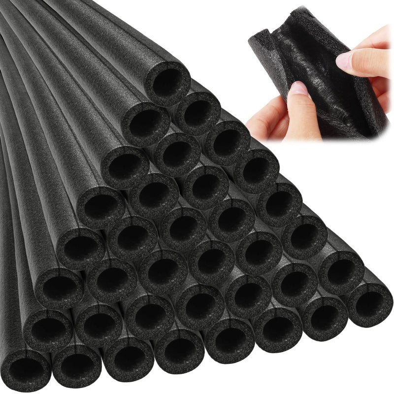 Amylove 12 Pcs 3.3 Feet Insulating Foam Pipe Insulation Foam Tube Water Pipe Insulation Freeze Protection Heat Preservation Tube Covers for Tubing Outdoor Freeze Protection (Black,1 Inch) 1 Inch Black - NewNest Australia