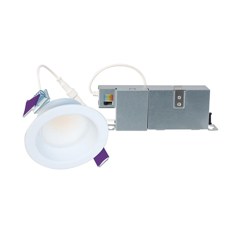 HALO LCR2 2 in. Soft White Selectable CCT Integrated LED Recessed Light with Surface Mount White Trim Retrofit Module