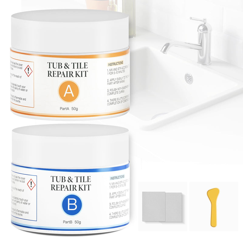VERNY Tub Repair Kit Fiberglass Tub Repair Kit, 3.7oz Acrylic Wall Repair Tub Porcelain Repair Kit Tile and Shower Repair Kit, for Toilet, Sink Cracked Bathtub, Holes, Dents, Worns and Shower,Grey Gray