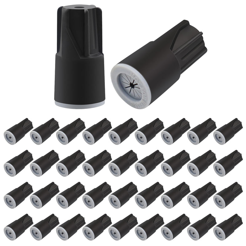 36 PCS Waterproof Wire Connectors Outdoor Electrical Cable Terminal Twist Nuts Cap for Wet Location Installation Lights Irrigation Valves Black black-36