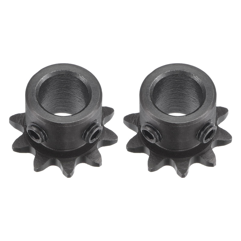 uxcell #25 Chain Roller Sprocket, 10mm Bore 1/4" Pitch 10 Tooth Single Strand Chain Sprocket, C45 Carbon Steel 25 Roller Chain Sprocket with Set Screws for ISO 04C Chain, 2Pcs 23.5mmx10mm