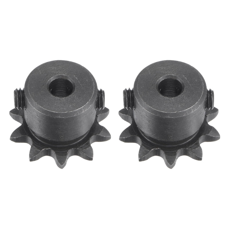 uxcell #25 Chain Roller Sprocket, 5mm Bore 1/4" Pitch 10 Tooth Single Strand Chain Sprocket, C45 Carbon Steel 25 Roller Chain Sprocket with Set Screws for ISO 04C Chain, 2Pcs 23.5mmx5mm