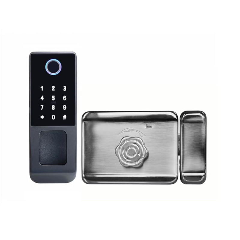 Waterproof Outdoor Gate Smart Rim Lock Digital WiFi Fingerprint Electric Electronic Smart Door Lock with Tuya TTLock App