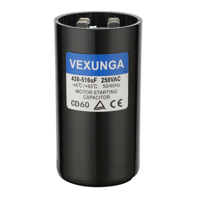 430-516 uF MFD 250 VAC 50/60 Hz Round Motor Start Capacitor CD60 Single Phase Capacitors for AC Motors Starting or Pool Pump or Well Pump 430-516 MFD 250V