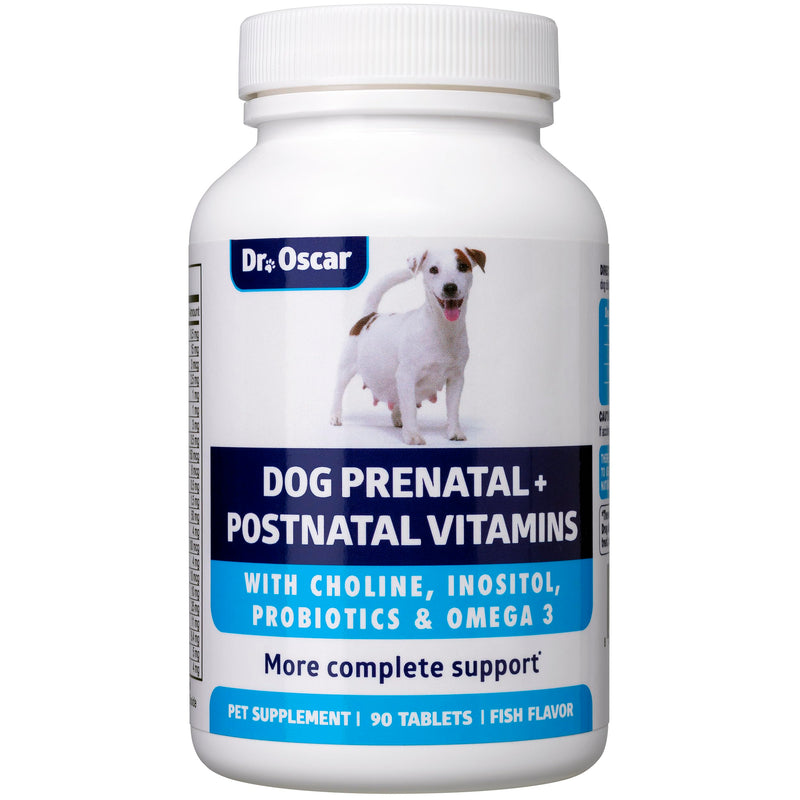 Dog Prenatal Vitamins. The Only 2in1 Prenatal & Postnatal Vitamins for Dogs with Folic Acid, Omega 3, Probiotics, Choline & Inositol, Key for Mother & Puppies, 90 Tablets - PawsPlanet Australia