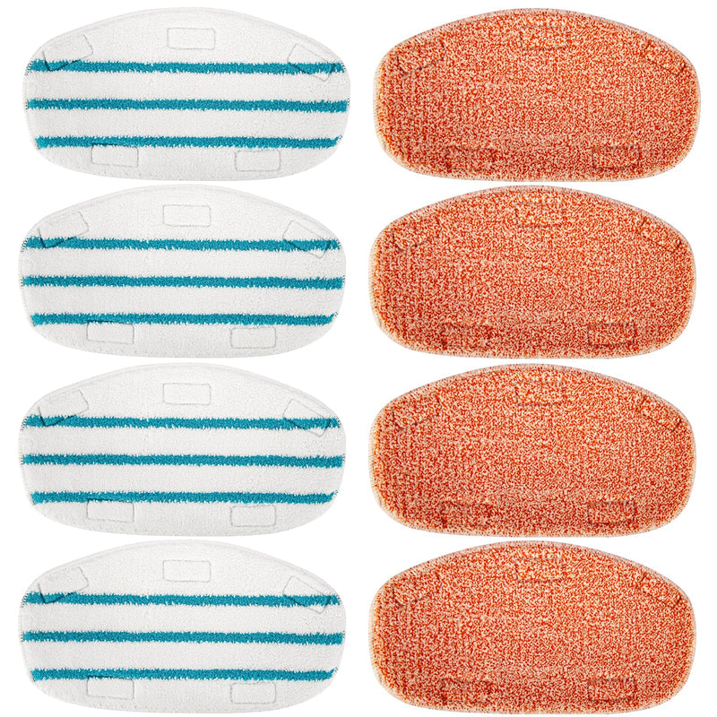 8 Pack Steam Mop Replacement Pads Compatible with PurSteam Steam Mop Cleaner 10-in-1, 4 Upgraded Ultra Cleaning Pads and 4 Microfiber Steamer Washable Reusable Pads Replacement 4+4 Pack - NewNest Australia