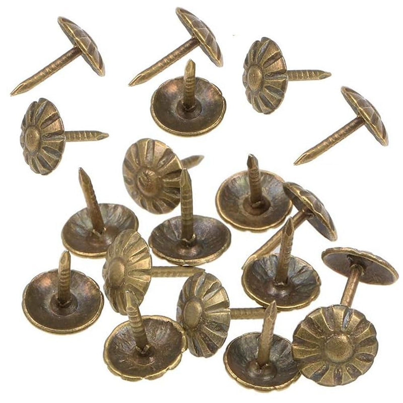 Upholstery Tacks, 200pcs 7/16 Inch Furniture Tacks Nails,Upholstery Nails for Furniture DIY Decorative,DIY Project, Home Decor (Antique Brass) Antique Brass