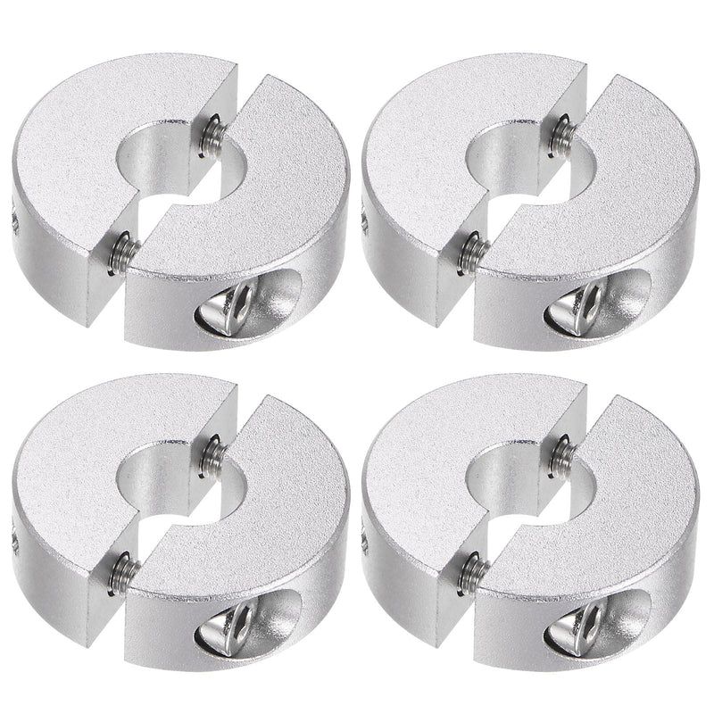 HARFINGTON 4pcs Double Split Shaft Collar for 10mm Shaft Set Screw Clamp-On Collars, 30mm OD, 10mm Width, for Stoppers, Position, Hold Timing Pulleys, Machine Tools, Industry, Anodization 10mm Bore