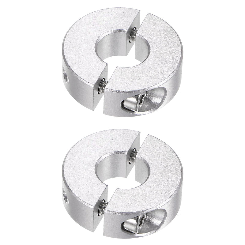 HARFINGTON 2pcs Double Split Shaft Collar for 12mm Shaft Set Screw Clamp-On Collars, 30mm OD, 10mm Width, for Stoppers, Position, Hold Timing Pulleys, Machine Tools, Industry, Anodization 12mm Bore
