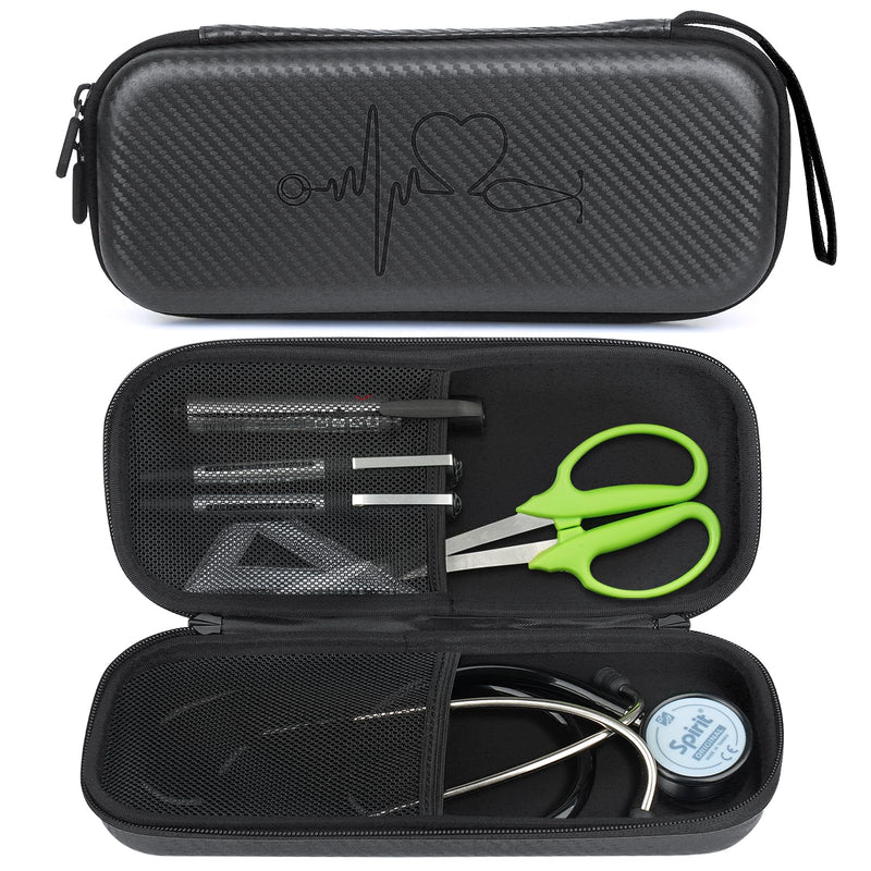 Stethoscope Case for 3M Littmann Classic III,Stethoscope Carrying Case for Nurse Gift,Lightweight Stethoscope Travel Holder for Lightweight II S.E (Black) EVA-Black(only case)