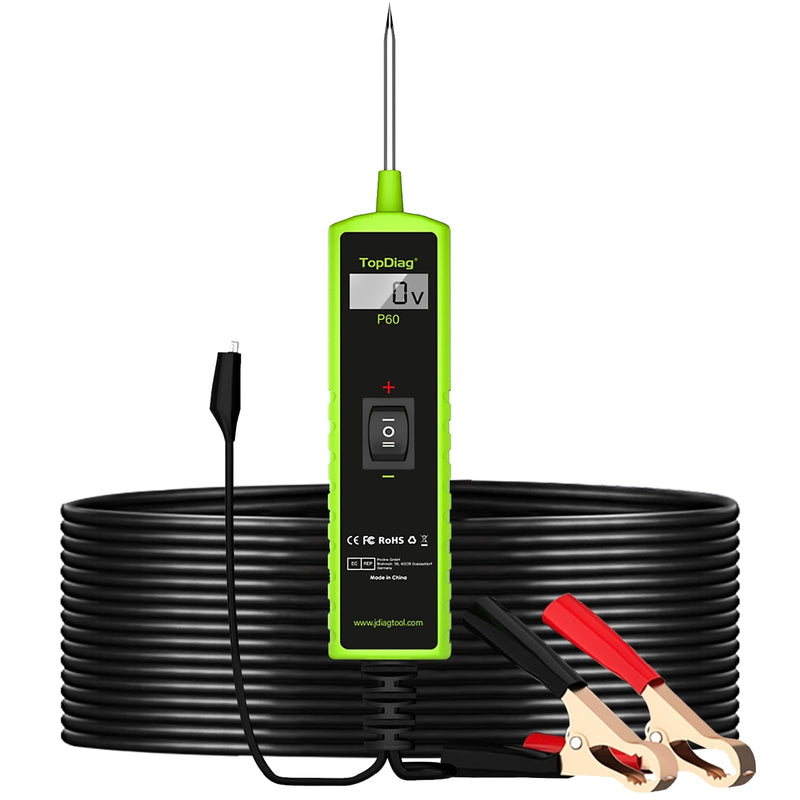 P60 Probe Tester Test Light Power Circuit Probe Tester Electrical Tester AC DC Voltage Tester Short Circuit Finder Component Activation Continuity Test 6-30V P60
