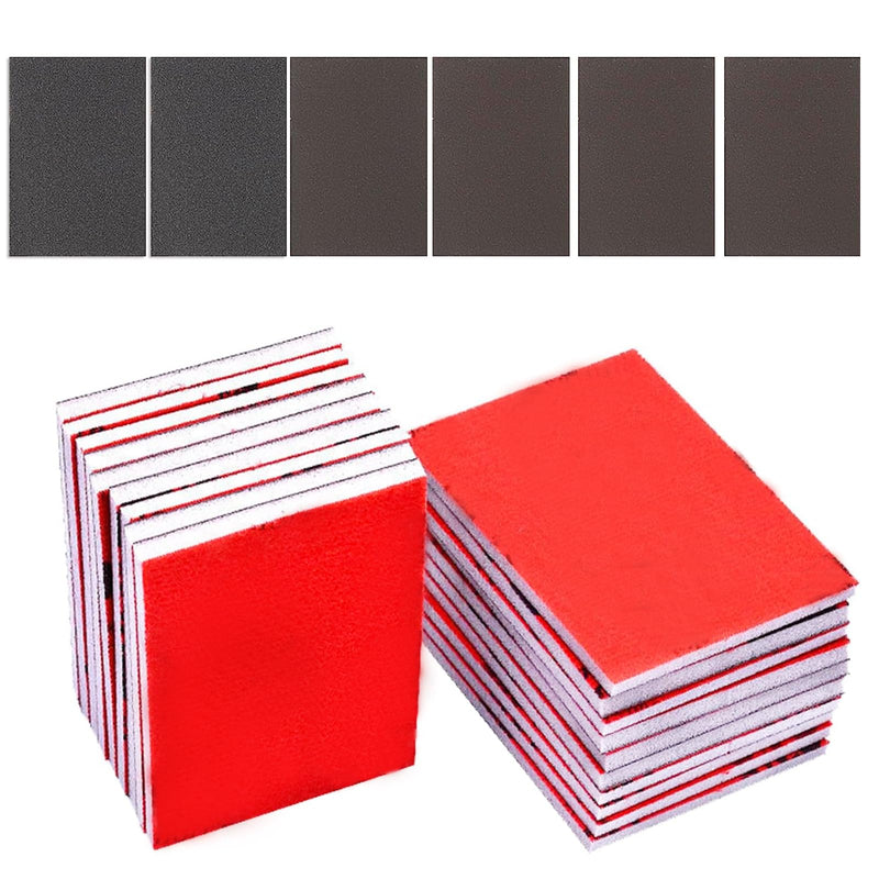 18 Pcs 320-2500 Grit Sanding Sponge, Ultra Fine Sanding Sponges Pads, Soft Foam Sand Block Wet Dry Sandpaper for Model Drywall Metal Wood Furniture Polishing 320-2500Grit