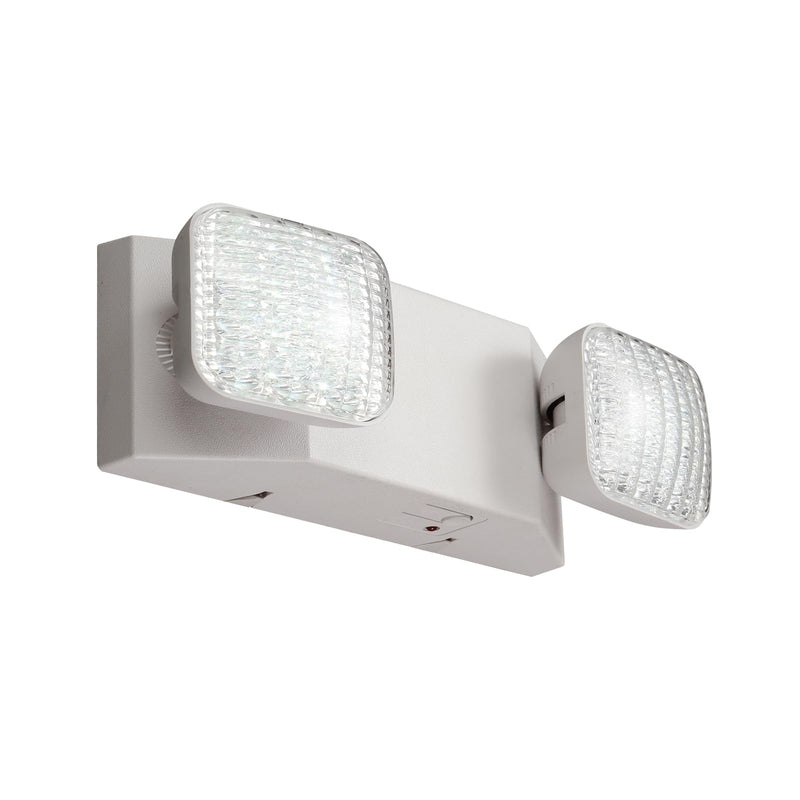 GZRUIYANG Emergency Lights with Battery Backup, LED Commercial Emergency Lighting Fixtures Two Head Adjustable, UL 924 Certified, Hardwired Emergency Exit Light for Business - 1 Pack(White) White