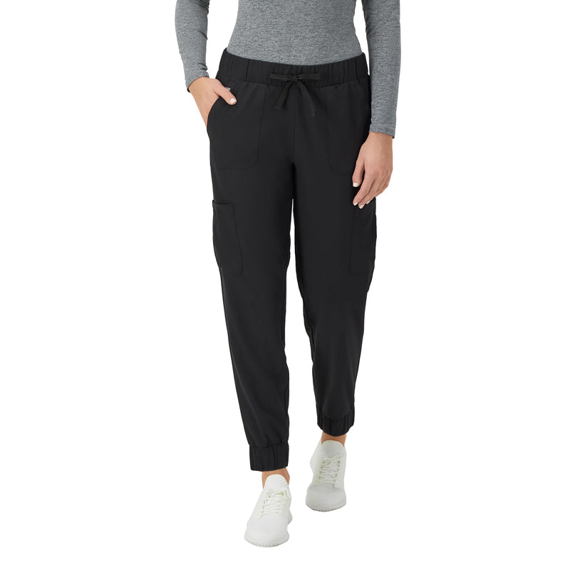 Hanes Women's Scrubs Cargo Joggers, Healthcare Scrub Joggers for Women, Moisture Wicking X-Large New Ebony