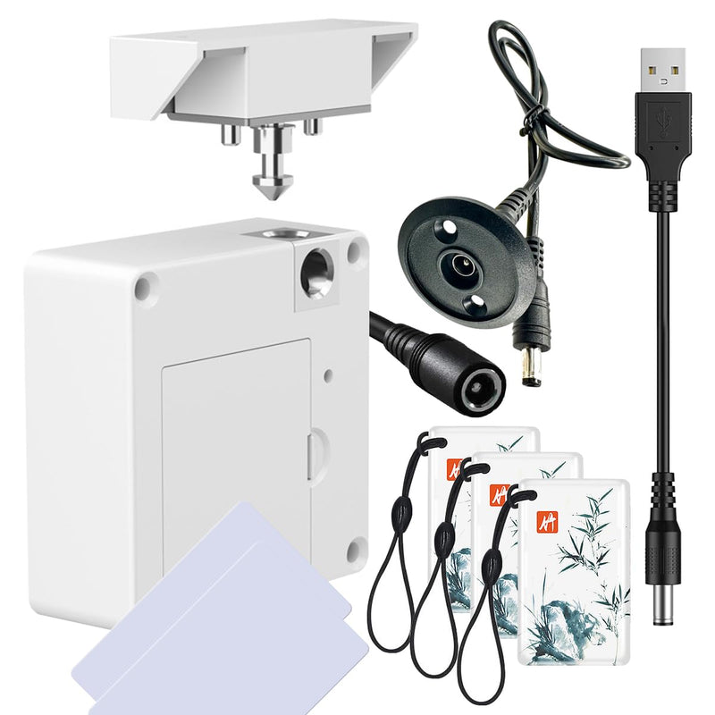 Electronic Cabinet Lock, RFID/NFC Sensor, Hidden Form, Support USB External Power Supply, for Wooden Cabinet Drawers Lock