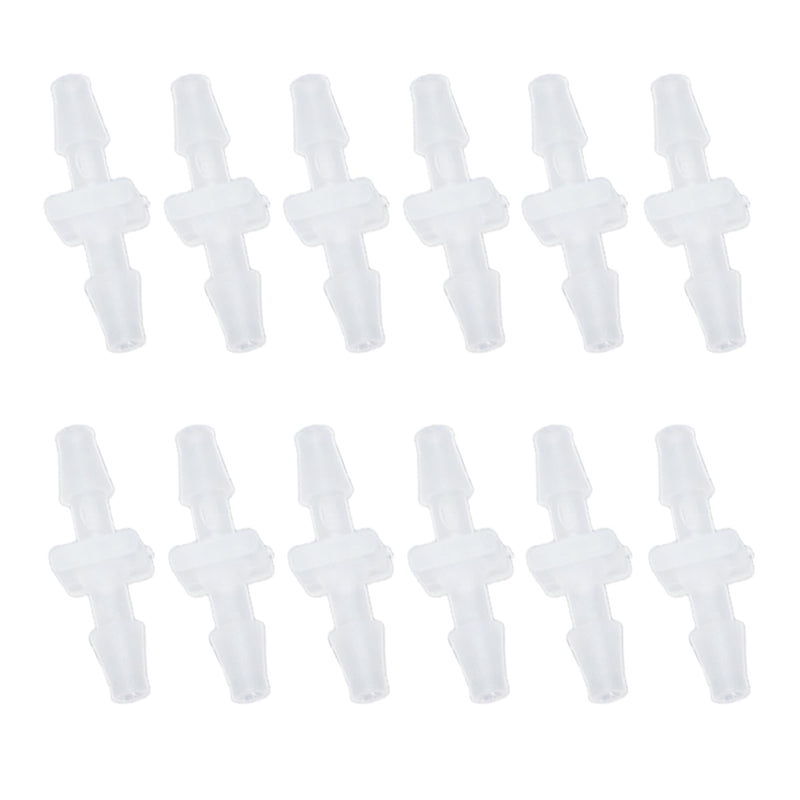 Plastic Hose Barb Fitting, 1/8" x 1/8" Pipe Connectors，Barbed Splicer Mender Joint Adapter Union Fitting, 6 Pcs 1/8 Inch White
