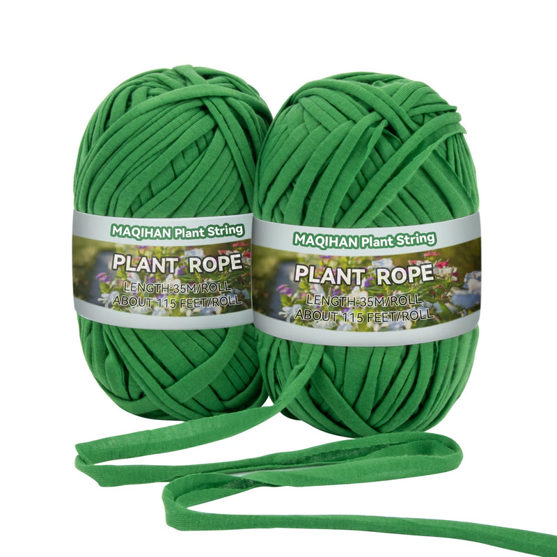 2 Pack Garden String - Plant Ties, Garden Twine, Gardening Tape, Tree Support, Stretchy Trap for Trees,Flowers,Green Soft Ties for All Plants All Gardeners(35M/Roll,115FT)