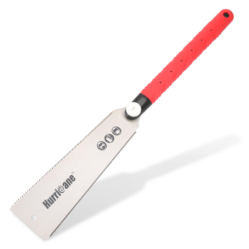 HURRICANE Japanese Pull Saw, 10" Hand Saw for Wood Cutting, Woodworking Tools, Double Sided Pull Saw, SK5 Flexible Blade, 6-10/18 TPI, Flush Cut Saw Wood Cutter Hardwoods/Softwoods, Non-slip Handle 10 inch (250mm)