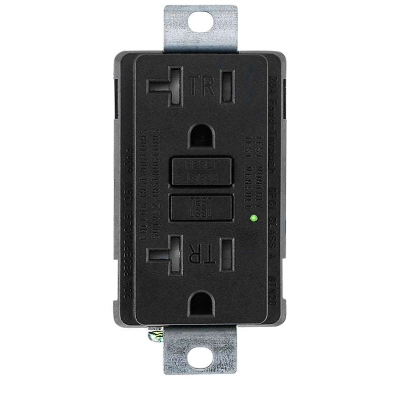 Generator GFCI Outlet,AC125V 20Amp 60Hz,Meet UL2018,Self-Test Industrial Grade for Industrial Generators and Other Machines,Black (1Pack) 1Pack