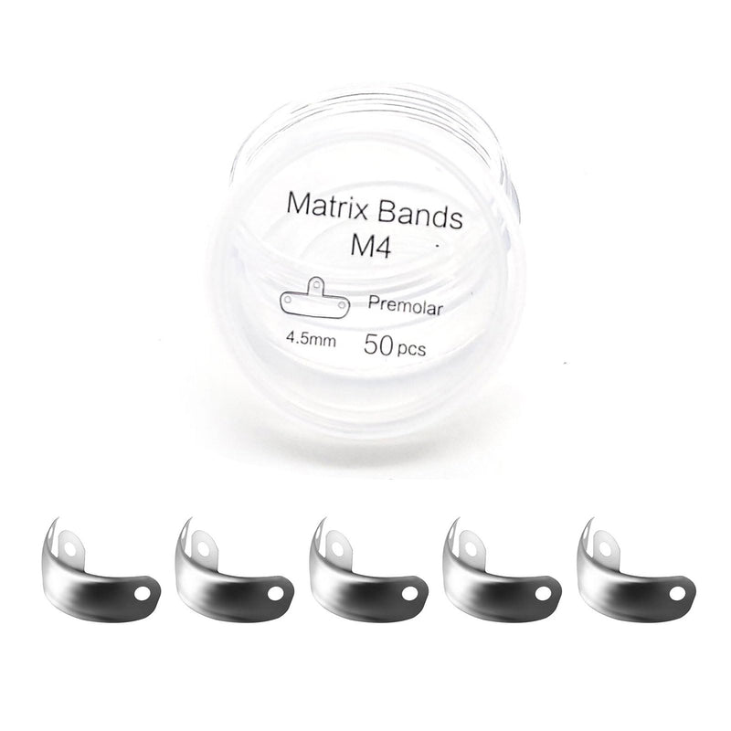 Dental Sectional Matrix System Dental Matrix Ring and Band Set, Dental Sectional Matrix Bands Ring, Dental Clip Clamp Ring, Matrix Bands for Dental Restorations. (4.5mm50pcs) 4.5mm50pcs