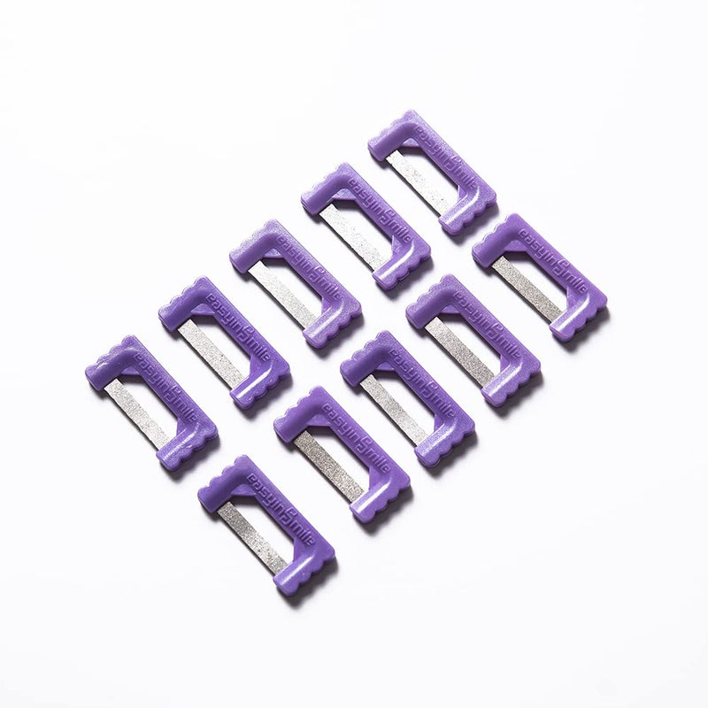 10pcs Easyinsmile IPR Dental Kit Orthodontic Interproximal Enamel Reduction Strips Tooth Polish Abrasive Saw Oral Care Cleaning Tool (Purple) Purple