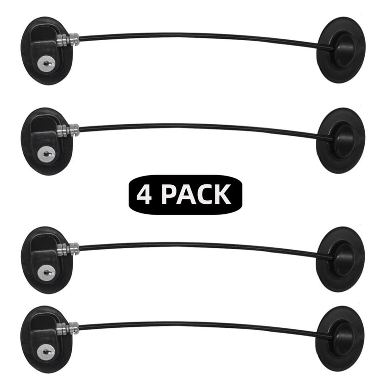Refrigerator Door Lock, File Drawer Lock, Freezer Door Lock and Child Safety Cabinet Lock by REZIPO Black (4) 4