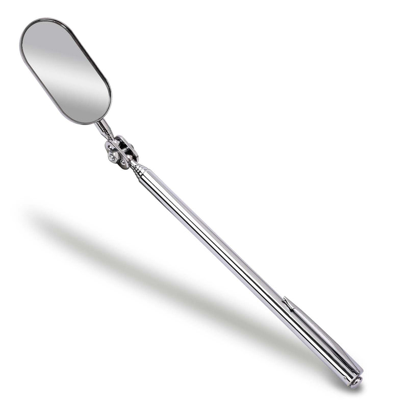 Telescoping Inspection Mirror, 1 Piece Car Inspection Mirror, Stainless Steel Mechanic Mirror,Retractable Extension Mirror,Flexible Inspection Mirror for Checking Vehicle and Small Details (8~24 Inch) 1PCS