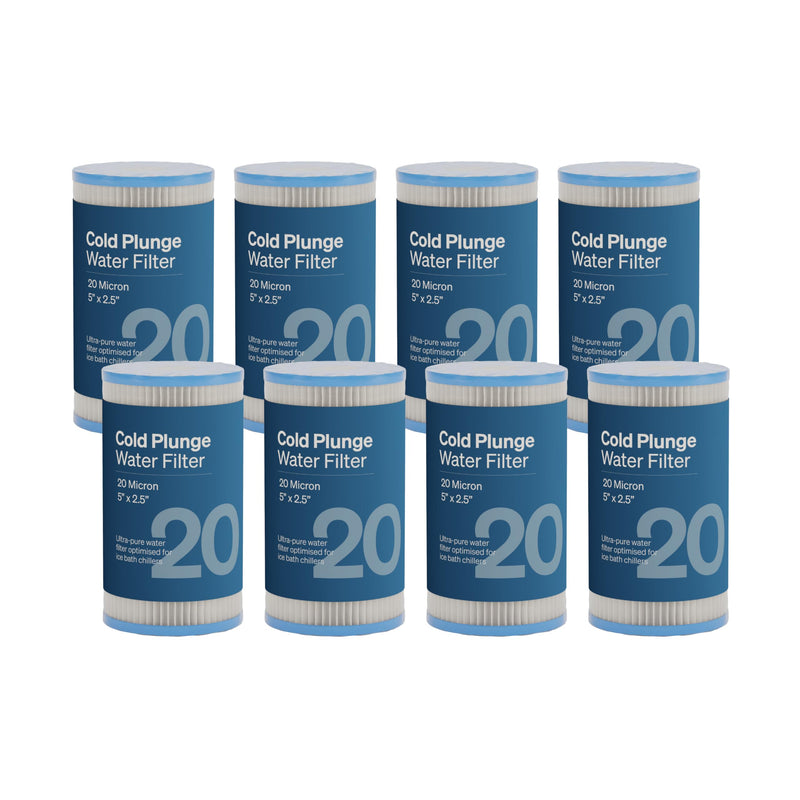 5" x 2.5" Cold Plunge Water Filter 20 Micron (8-Pack) Water Chiller Filter Replacement Old Packaging