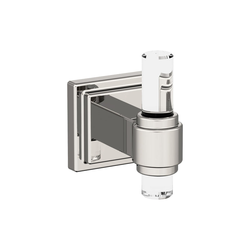 Amerock BH36060CPN | Clear/Polished Nickel Single Robe Hook | 2-15/16 inch (75 mm) Length Towel Holder | Glacio | Towel Hook for Bathroom | Bathroom Hardware | Bath Accessories