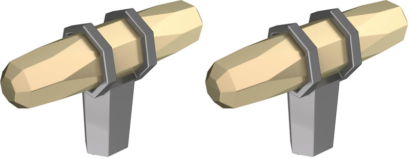 Amerock | Cabinet Knob | Golden Champagne/Black Chrome | 2-1/2 inch (64 mm) Length | London | 2 Pack | Drawer Knob | Cabinet Hardware שמפניה מוזהבת/כרום שחור 2-1/2 inch (64mm) Length (Pack of 2)