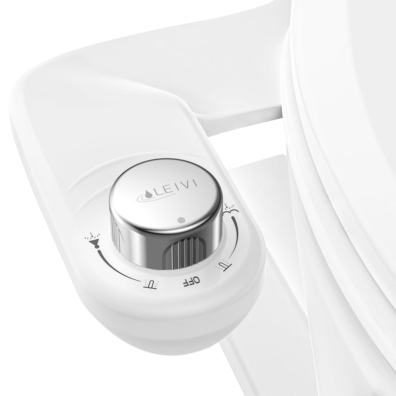 LEIVI Bidet Attachment for Toilet, Ultra-Slim Bidets for Existing Toilets with Dual Nozzle, Hygienic Toilet Bidet, Fresh Cold Water Sprayer, Adjustable Water Pressure Silver