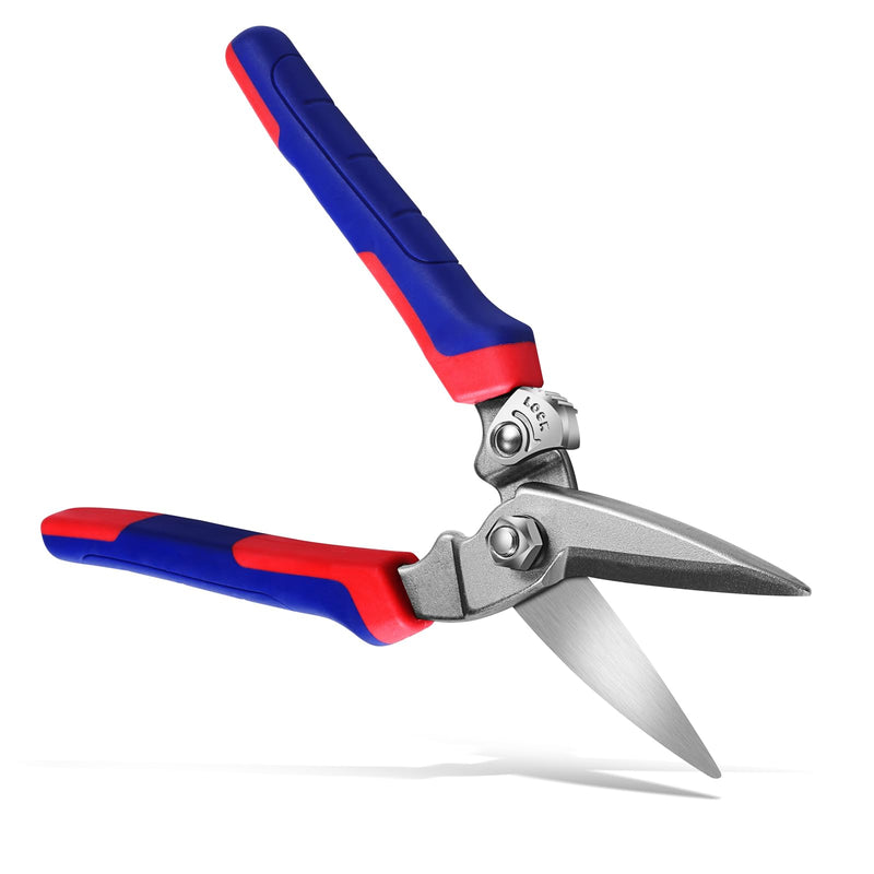 Heavy Duty Industrial Scissors: Utility Sharp Shears Easy Cutting Carpet, Cardboard, Wires, Iron Wire, Hose, Plastic（8'' Blue）