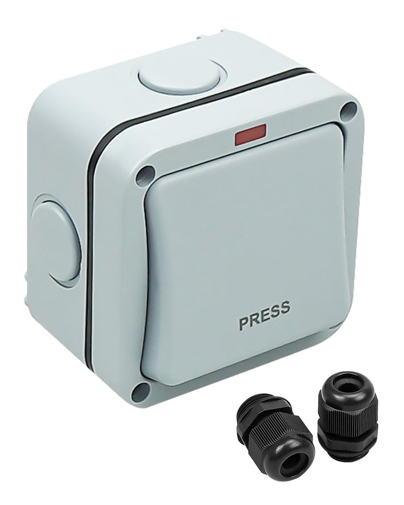 Waterproof Wall Push Button Release Switch, Garage Door Opener Surface Mounted for Automatic Gate Opener, Outdoor Switch for Courtyard Warehouse School, Door Access Control System