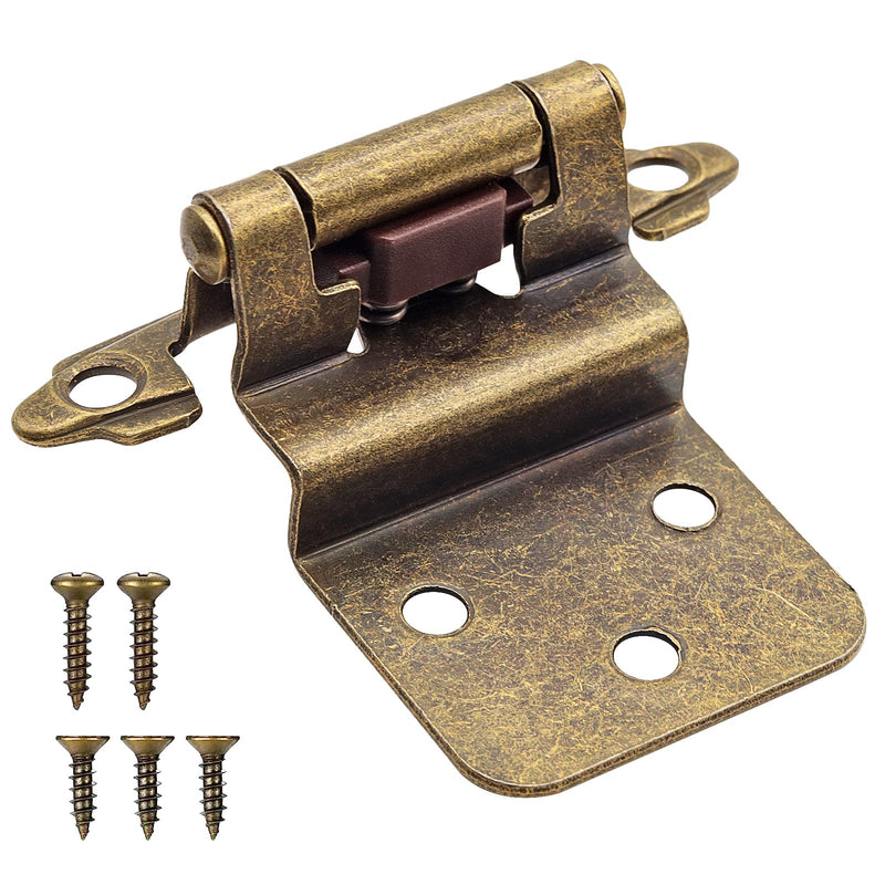 Antique Brass Inset Hinges for Kitchen Cabinet Door, 6 Pack (3 Pairs) Self Closing Hidden Kitchen Cabinet Hinge for Cabinet Doors 6 Pack (3 Pairs) Antique Brass