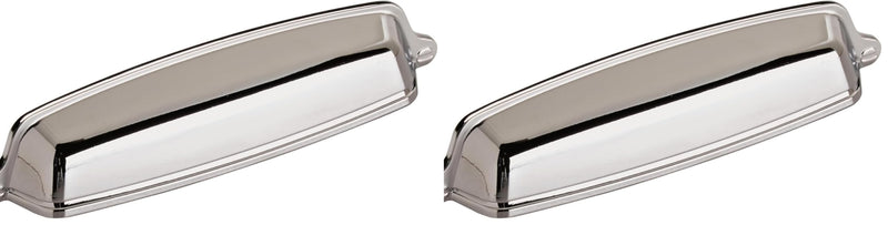 Amerock | Cabinet Cup Pull | Polished Chrome | 5-1/16 inch (128 mm) Center-to-Center | Stature | 2 Pack | Drawer Pull | Drawer Handle | Cabinet Hardware 5-1/16 inch (128mm) Center-to-Center (Pack of 2) 1 Pack