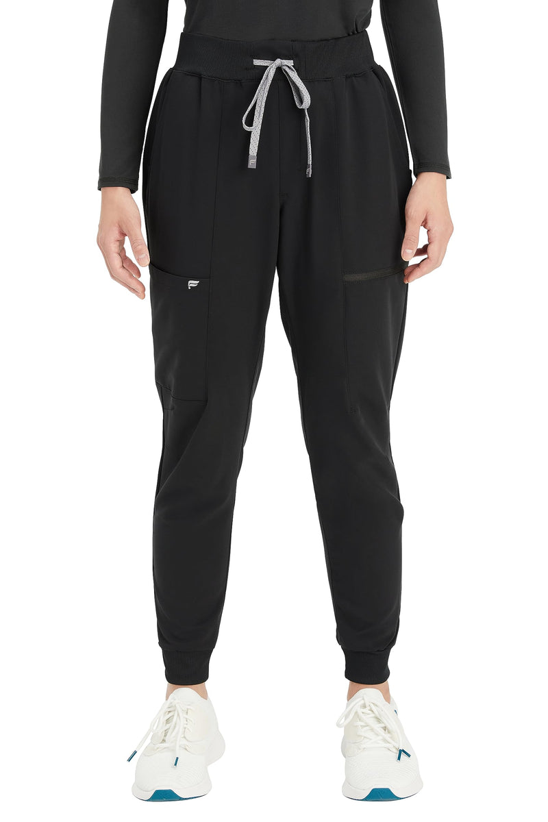 Fabletics Women's Active Scrub Jogger - MotionTech, Pocket-Packed, Lightweight, Wrinkle-Resist, Semi-Slim Fit Regular Medium Black