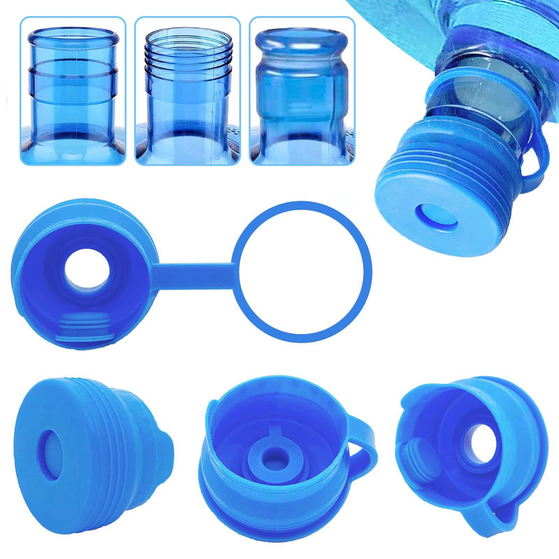 【4 PCS】 3 & 5 Gallon Water Jug Cap - 55mm Reusable Food Grade Silicone Water Bottle Cap for Standard/Screw/Crown Tops, Water Dispenser Replacement Lids, Non-Spill & Leak Free - 4 Pack