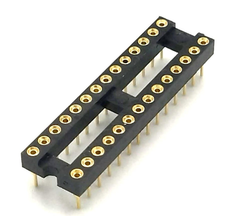 Gold-Plated 20 pcs DIP-28 pins IC Round Hole Socket Adaptor 2.54mm Pitch 7.6 Row Pitch 2 Row 28 Round Pins Soldering (DIP-28 pins)