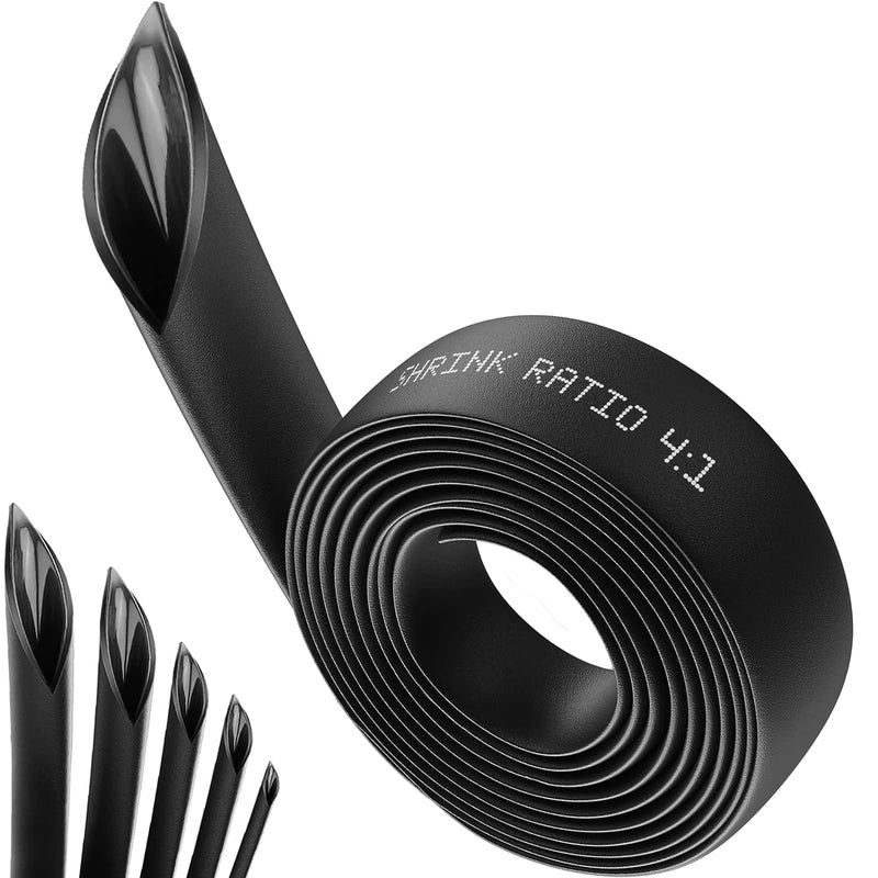 Heat Shrink Tubing 4:1 Dual Wall Adhesive Lined 10 Ft Long,Marine Grade Heat Shrink,Wire Heat Shrink Tubing Insulation Seal Against Moisture Corrosion and Air Leakage(12mm/10Feet, Black) 12mm/10Feet 1