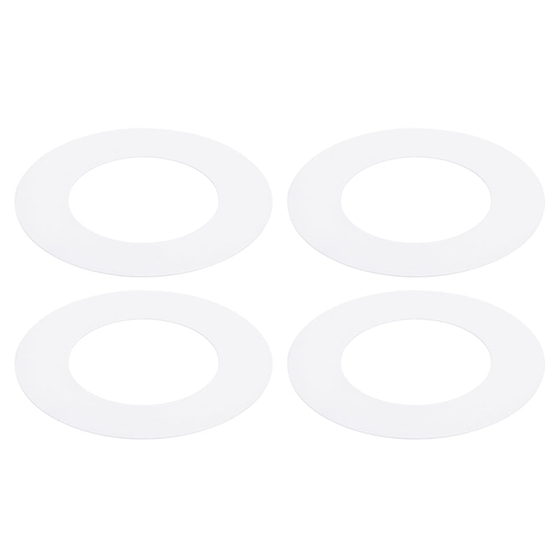 White Goof Trim Ring for 6 Inch Recessed Cans Downlights for Ceiling Light Fixtures, 4 Pack 6.3-Inch Inner Diameter, 8.6-Inch Outer Diameter, Steel Construction Fit 6 Inch White