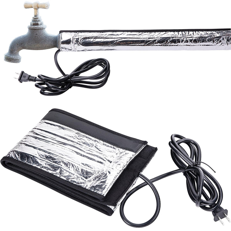 codree Water Pipe Heat Blanket - 38.5" x 6" Water Pipe Heat Tape - Aluminum Foil Freeze Protection Heating Cable for Metal & Plastic Pipes, 110V, Max Temp 60˚ 1 Pc