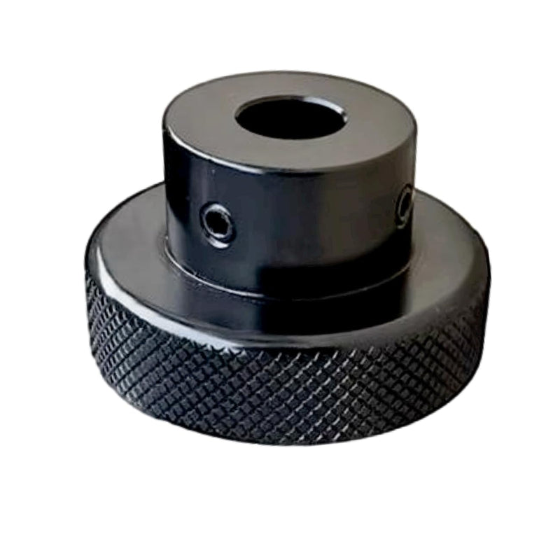 CHANCS Aluminium Alloy Machine Tool Handwheels 50mm(2") OD 6mm(1/4") Bore Knurled Oxidised Black Handles Knobs for Sliding Table 50-6