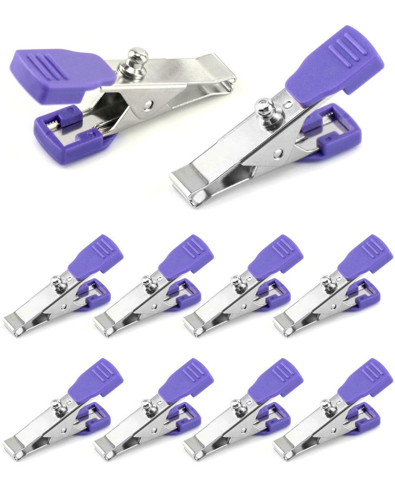 QWORK Veterinary Electrode Clip, 10 Pack Universal Accurate EKG/ECG Limb Clip Multi-Function Clamp Adapters for Electrode Resting Tabs, Snap Pinch Needle Banana 10 pcs