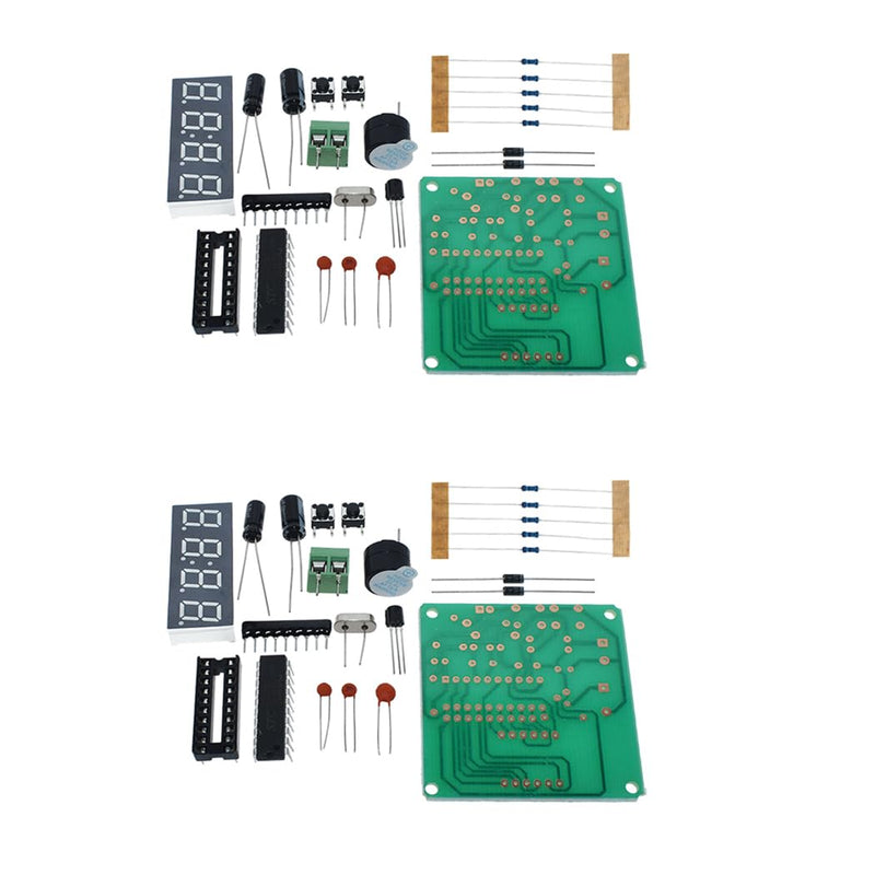 HiLetgo 2pcs AT89C2051 Digital LED Display Electronic Clock DIY Kit 0.56 Inch 4 Bits Electronic Clock Production Suite DIY Kit Red LED Tube 3V-5V