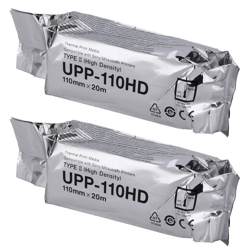 UPP-110HD Ultrasound Paper, 2 Roll High Density Ultrasound Thermal Print Film/Media 110mm x 20m